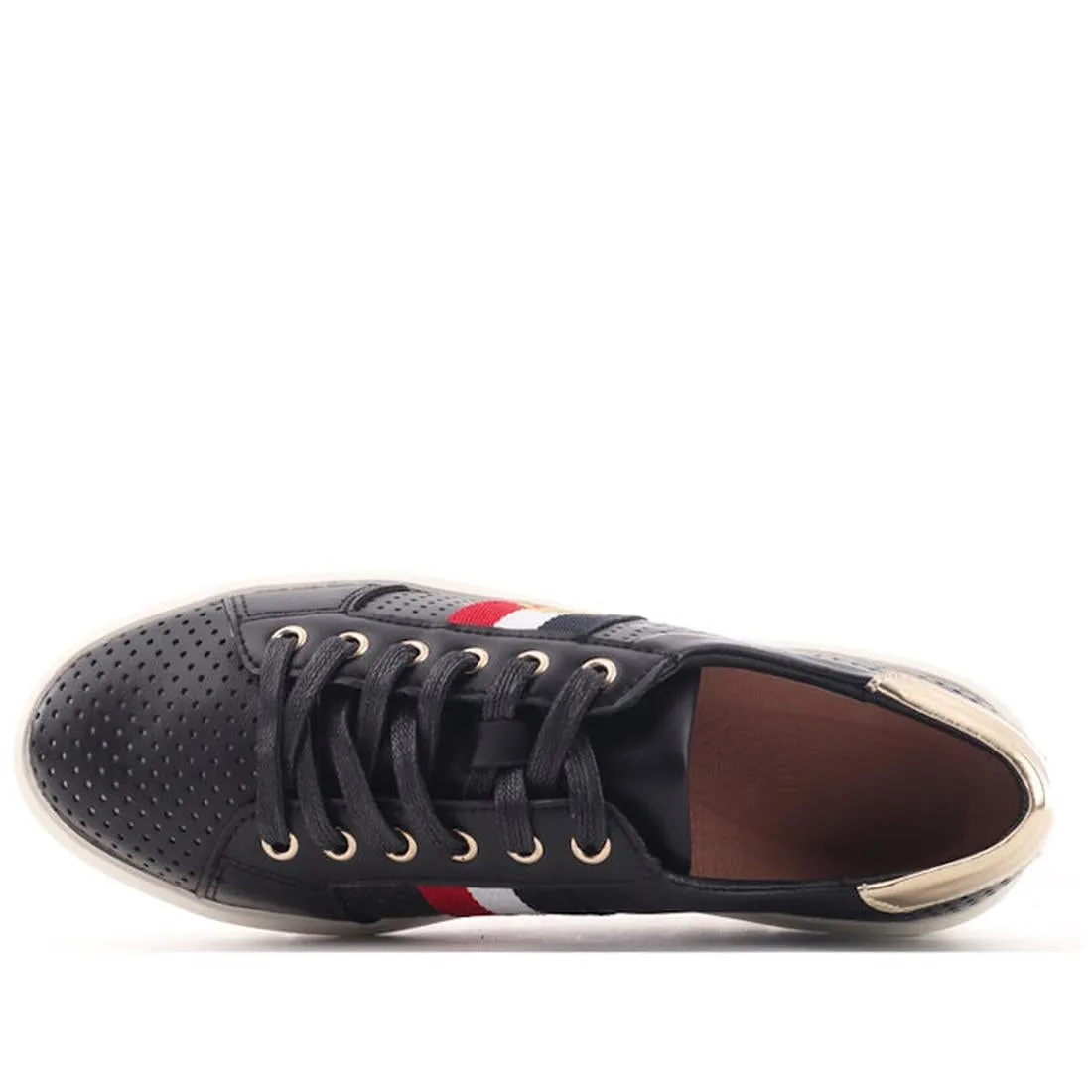 Laguna Quay Womens LEATHER Sneaker Elope Black Gold