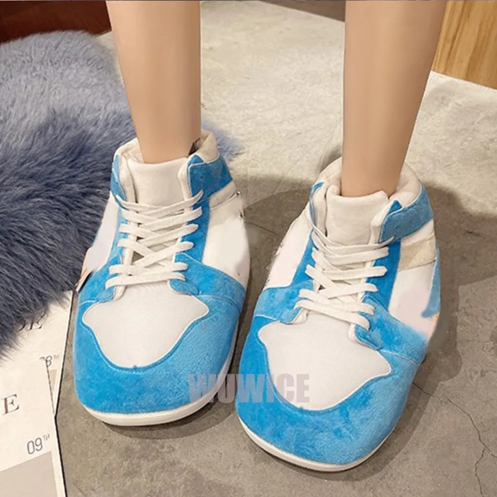 LAPRBY High Top Sneaker Slippers Unisex One-Size Ultra Comfy and Cozy House Fluffy Jordan Like Slippers for Men and Women