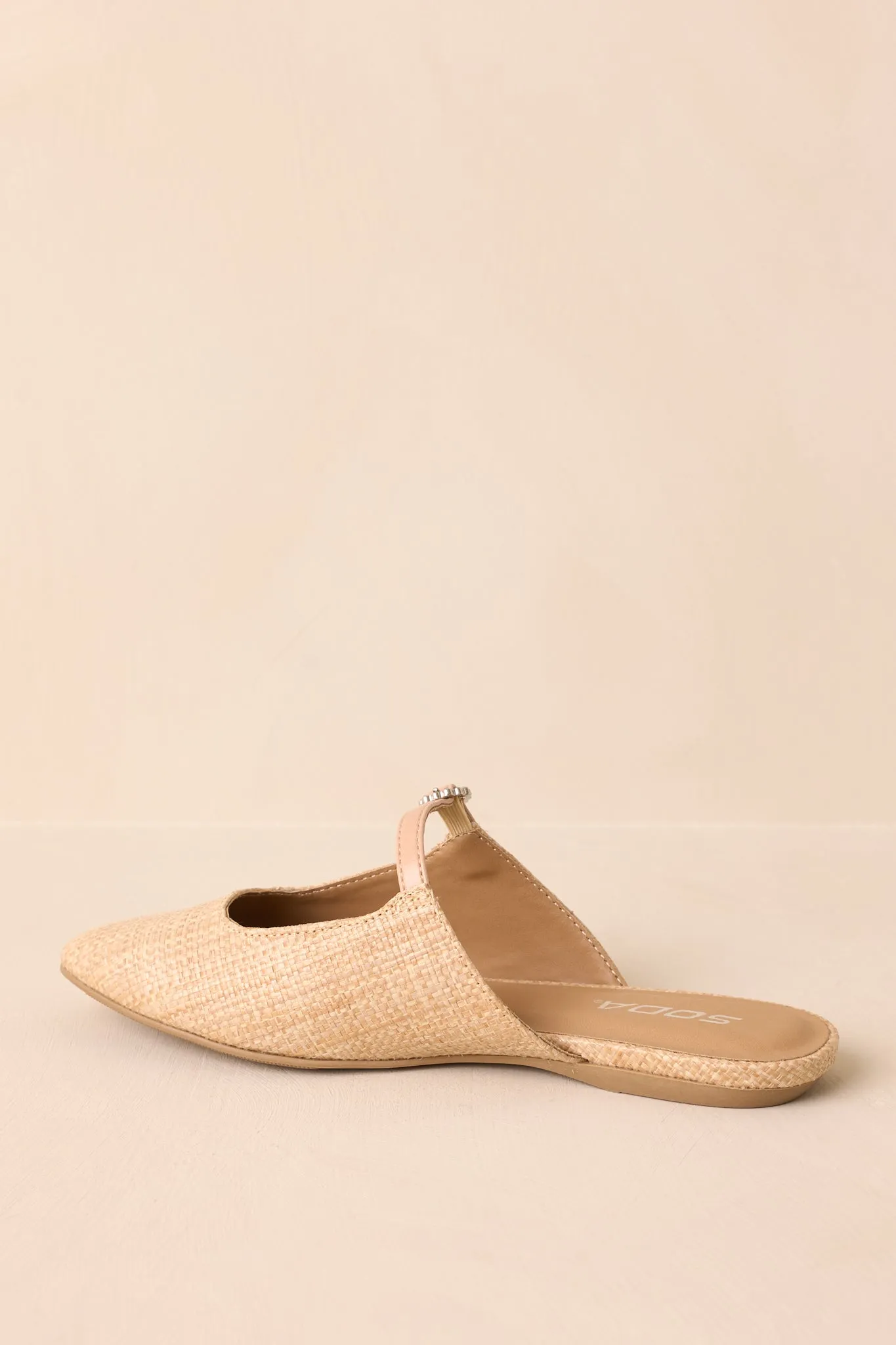 Leap Of Faith Natural Woven Raffia Mules