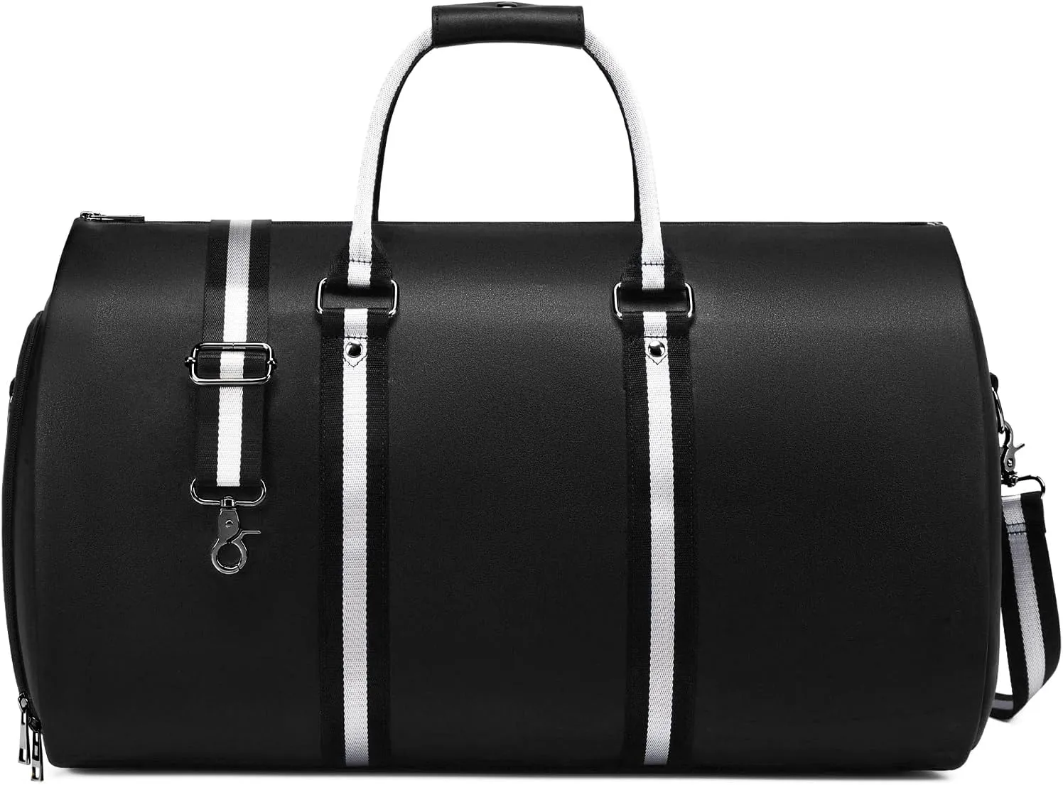 Leather Garment Bags for Travel, Convertible Carry on Garment Duffel Bag for Men, 2 in 1 Waterproof Foldable Travel Suit Bag with Shoulder Strap Weekender Bag with Shoe Pouch