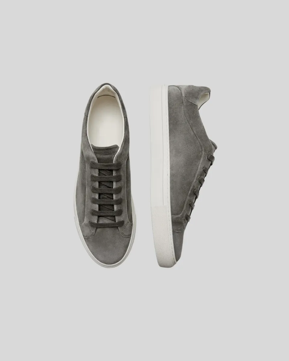 Leather Oxford Sneakers - Dark Grey