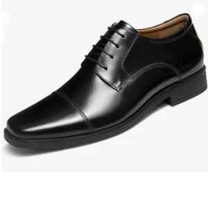 LEIZILEI  Leather Dress Shoes Formal Business Shoes for Men Black