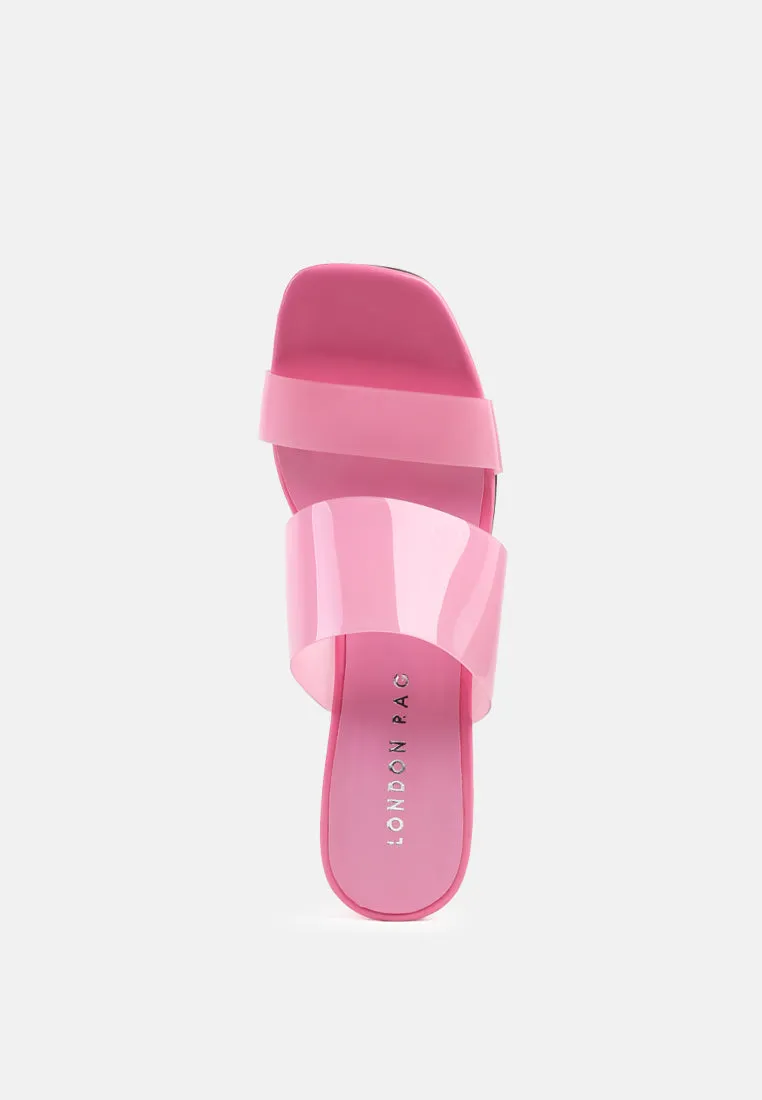 libby clear strap squared toe sandals