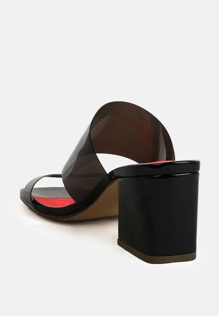 libby clear strap squared toe sandals