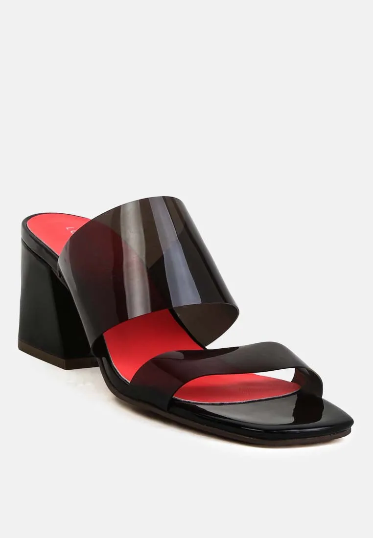 libby clear strap squared toe sandals