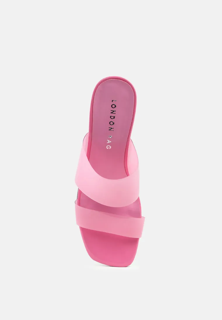 libby clear strap squared toe sandals