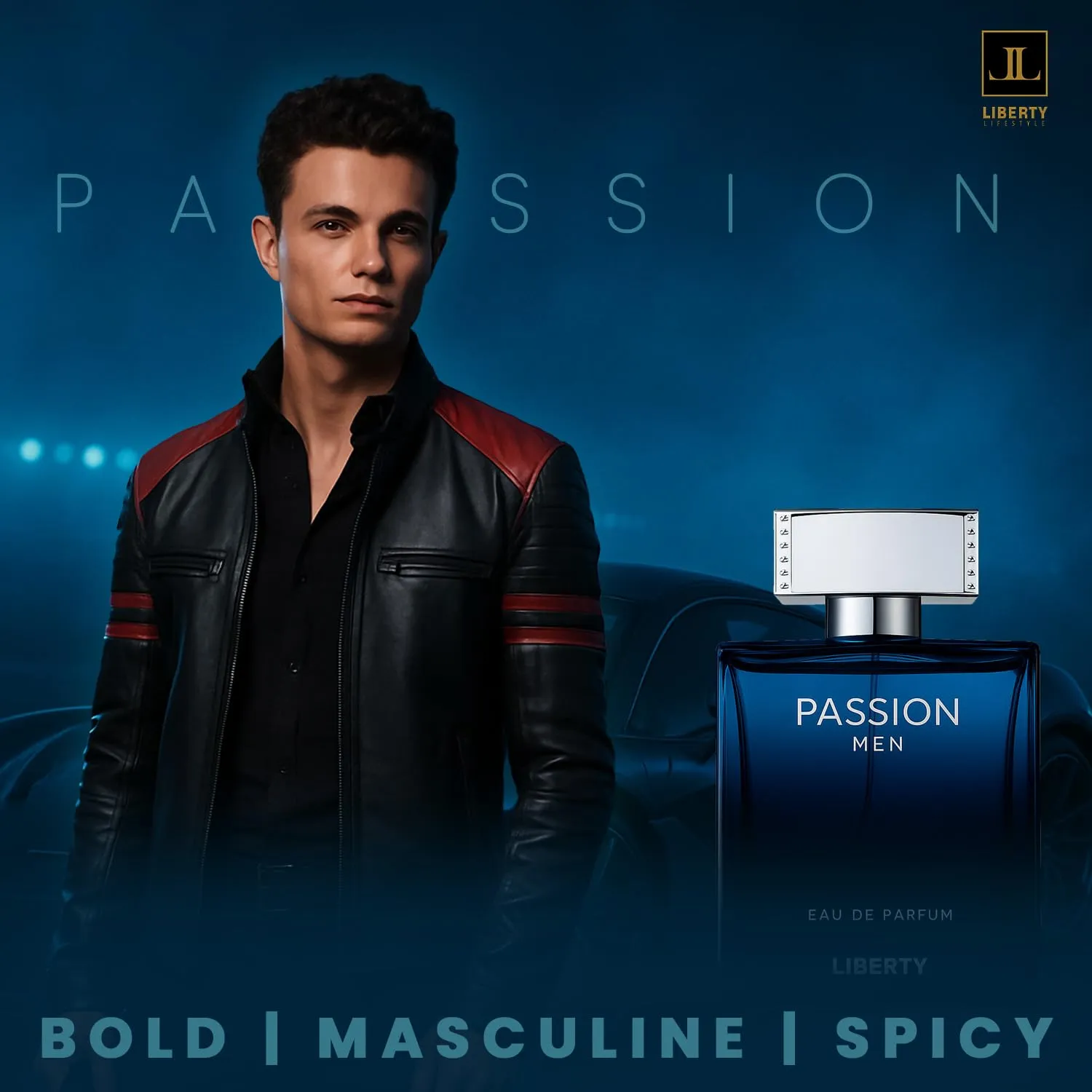 Liberty Luxury Passion Perfume for Men (100ml/3.4Oz), Eau De Parfum (EDP) Spray Long Lasting Smell, Designed in France, Spicy Notes