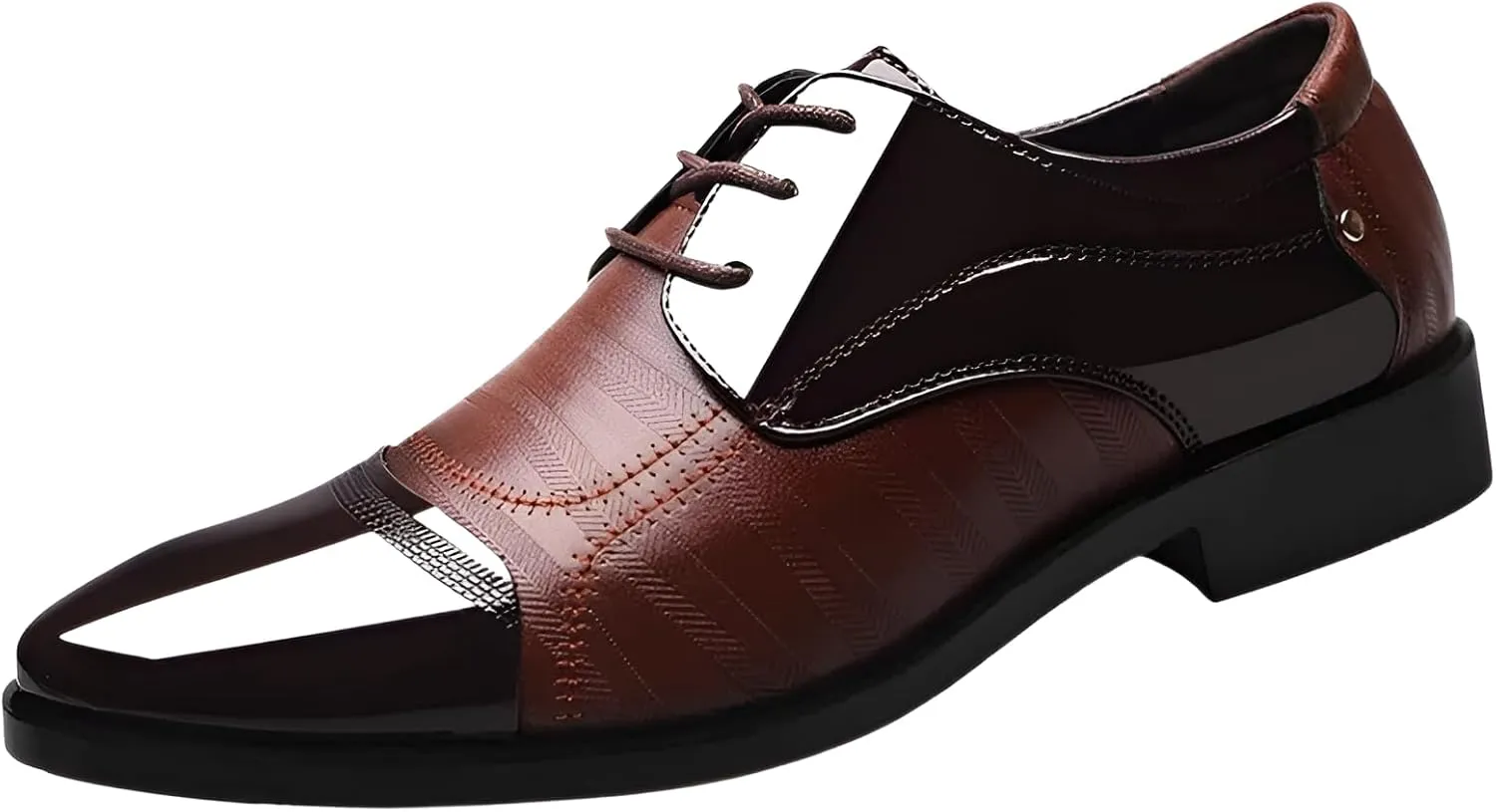 lilaBelle]【Formal Shoes for Men Wedding-Ready Business Oxfords, Big Size Breathable Dress with Non-Slip Rubber Sole, Spring 2024 Comfortable Office for Wide Feet (Synthetic Leather)