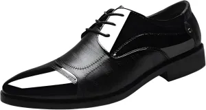 lilaBelle]【Formal Shoes for Men Wedding-Ready Business Oxfords, Big Size Breathable Dress with Non-Slip Rubber Sole, Spring 2024 Comfortable Office for Wide Feet (Synthetic Leather)
