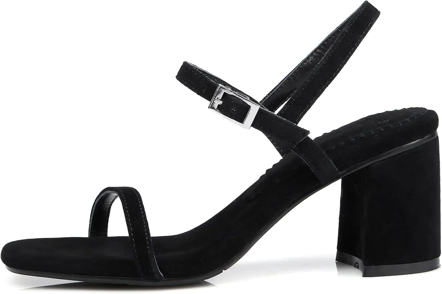 LISYIIZ Womens SS448 Formal Professional Retro Sheepskin Mid Block Heeled Sandals
