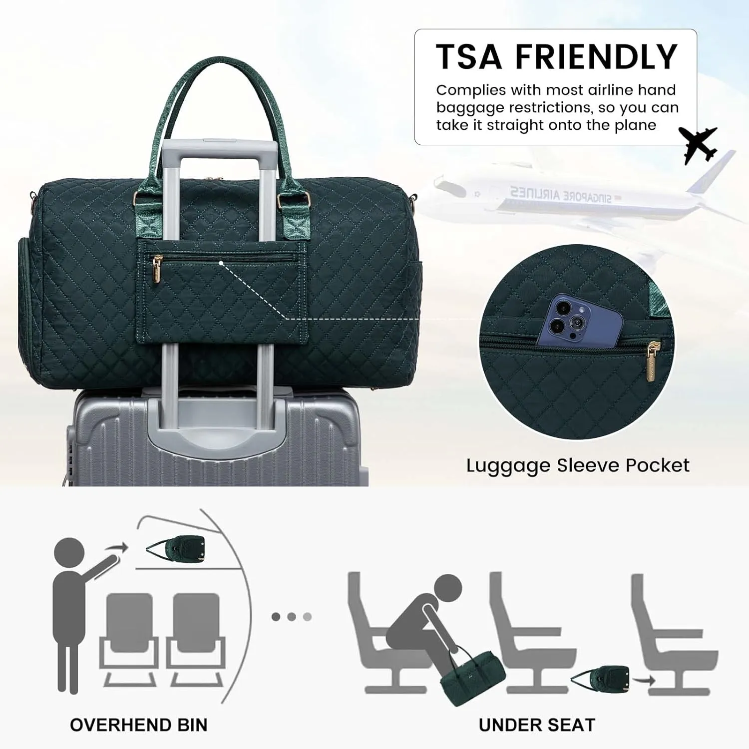 LOVEVOOK Travel Duffle Bag,Carry on Overnight Bag with Shoe Compartment,Weekender Bags for Women with Toiletry Bag,Gym Duffel Bag with Wet Pocket,Hospital Bags for Labor and Delivery