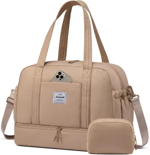 LOVEVOOK Weekender Bags for Women Travel Duffle Bag with Shoe Compartment, Carry on Overnight Bag Set