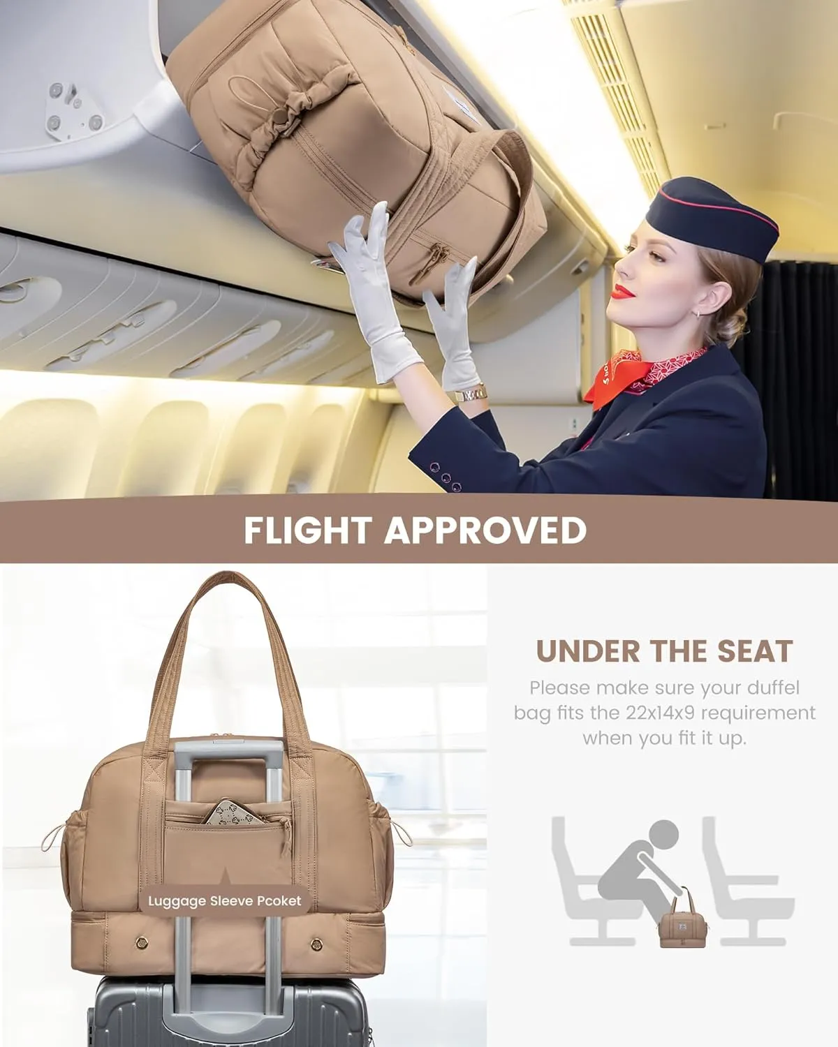 LOVEVOOK Weekender Bags for Women Travel Duffle Bag with Shoe Compartment, Carry on Overnight Bag Set