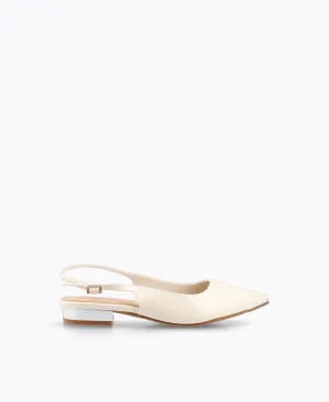 Lucia Slingback Flat Pumps - Beige