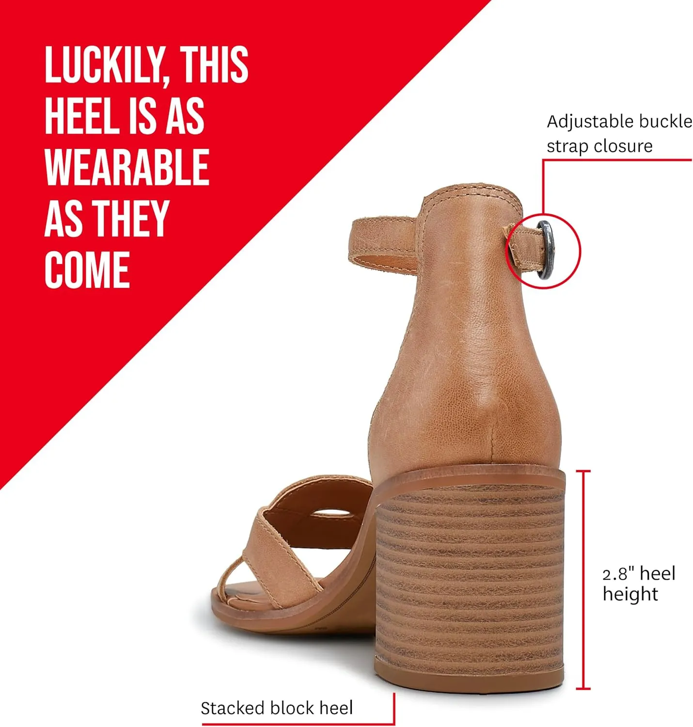 Lucky Brand Women's Sarwa Ankle Strap Heeled Sandal