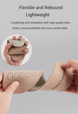 Luxury Sheepskin Silicone Shoe Insoles, Shock-Absorbing Shoe Inserts, Deodorant Shoe Pads 2 Pairs
