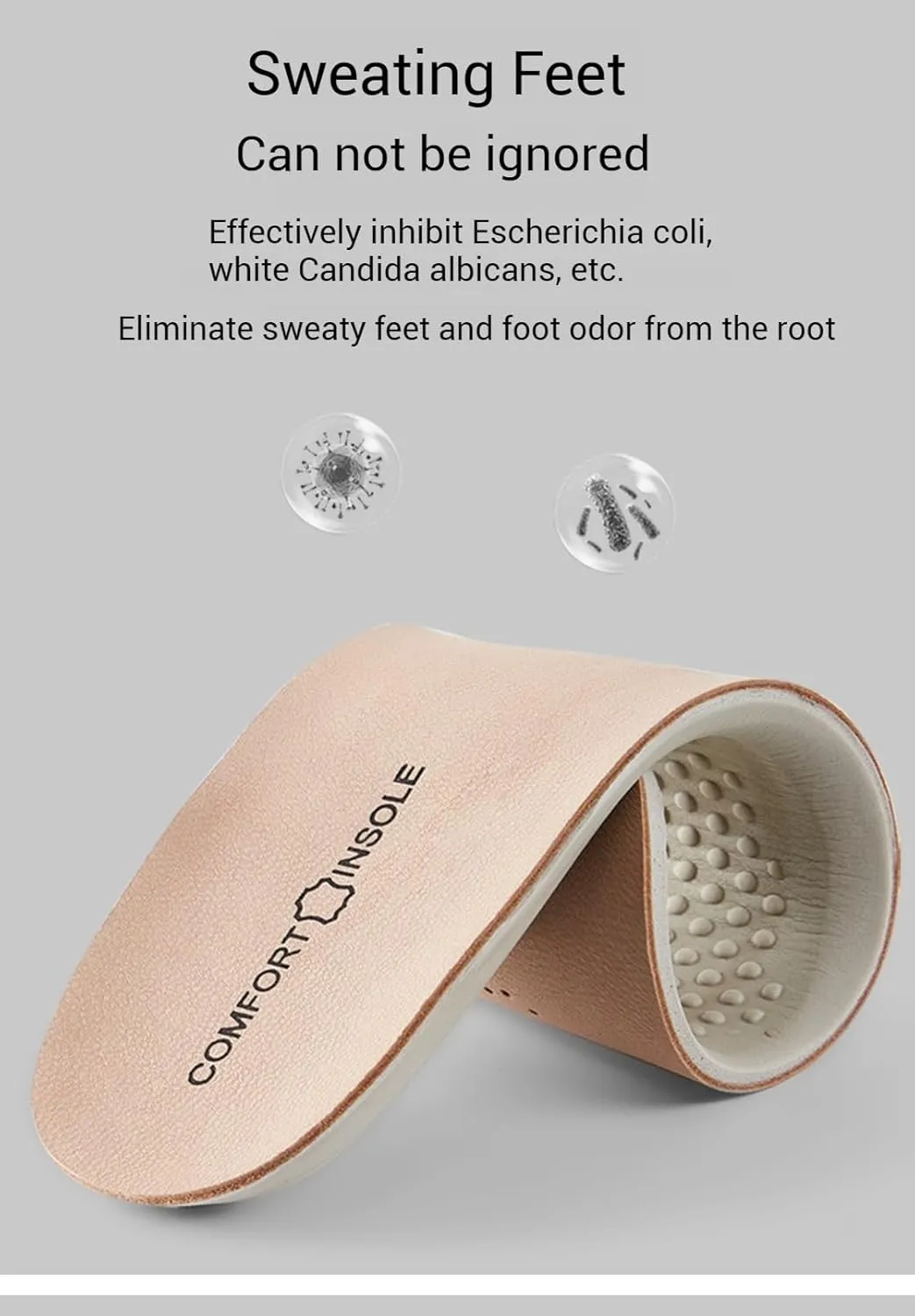 Luxury Sheepskin Silicone Shoe Insoles, Shock-Absorbing Shoe Inserts, Deodorant Shoe Pads 2 Pairs