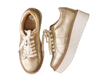 Marcell Casual Sneaker Tennis Shoe in Gold by Yellow Box