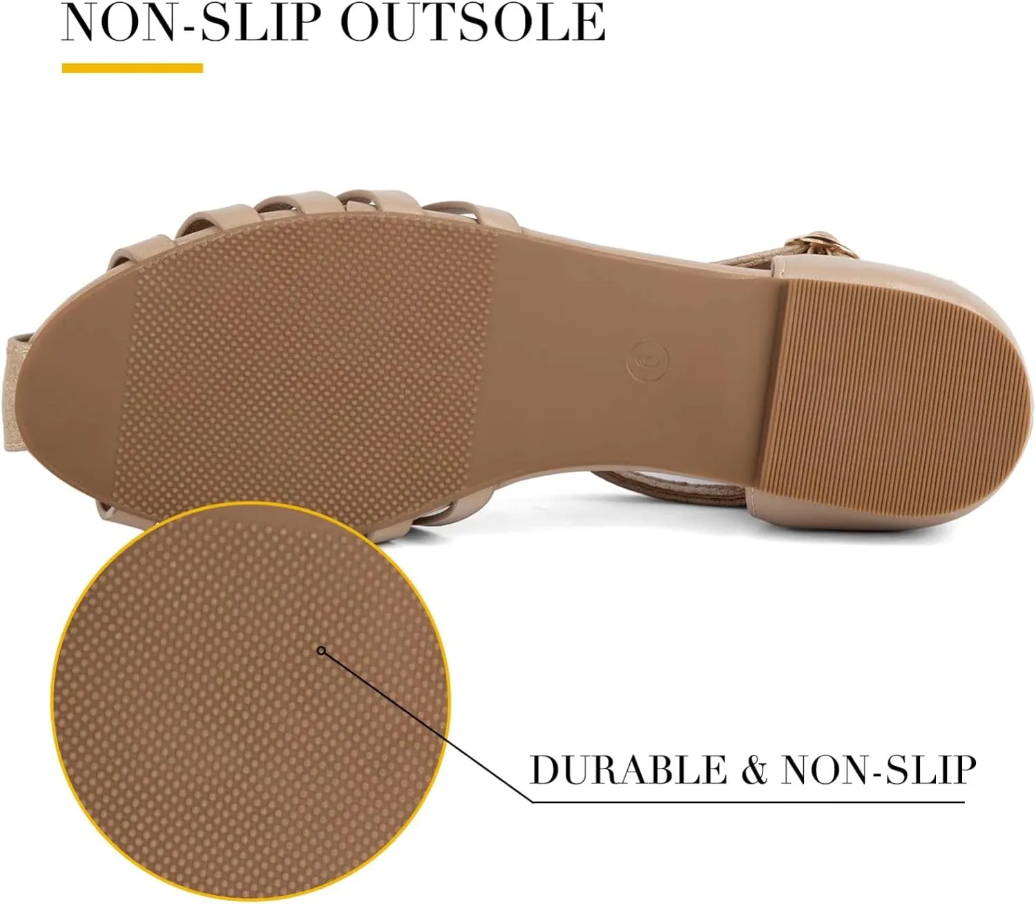 MaxMuxun Women's Closed Toe Flat Sandals Comfortable Ankle Strap Cut Out Cage Summer Roman Shoes
