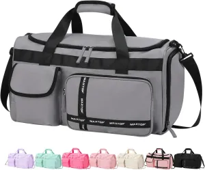 MAXTOP Travel Duffle Bag for Men Women Gym Bag with Shoes Compartment Waterproof Sports Weekend Overnight Travel Bag,Grey