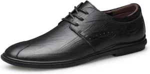 Men Casual Wedding Faux Patent Derby Shoe Mens Lace-Up Lightweight Casual Walking Dress Shoes