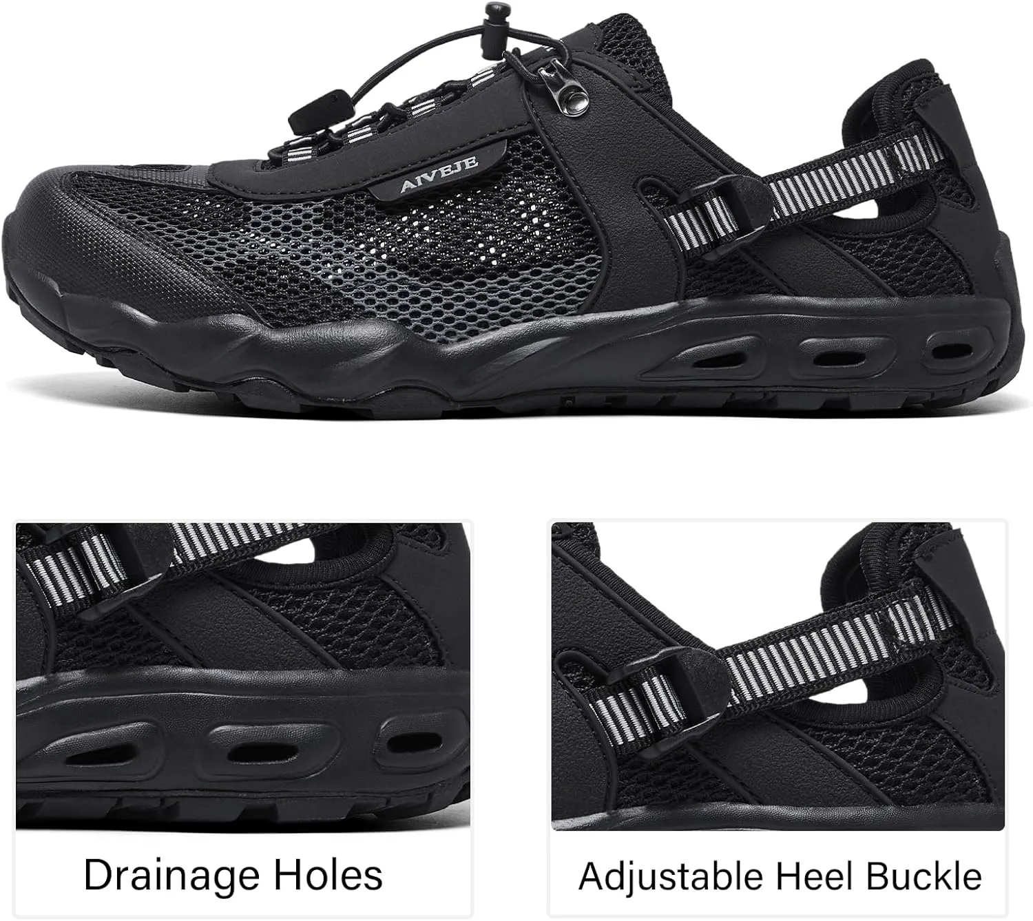 Men’s Amphibious Water Shoes - Summer Hiking Athletic Water Sandals Closed Toe Aqua Sneakers