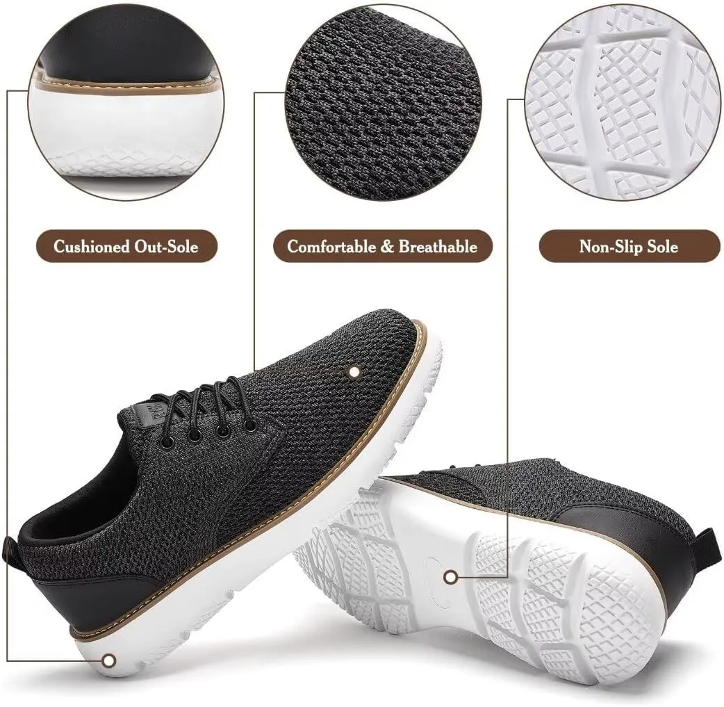 Men's Breathable Mesh Comfortable Business Casual Shoes with Sneakers Design for Long Standing, Office Work, Formal Occasions & Walking