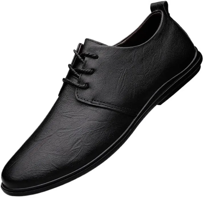 Men's Business Brogue Shoes Men Classic Pointed Toe Tuxedo Oxford Shoes Lightweight All-Day Comfort Non-Slip Soft Sole Penny Derby Shoes