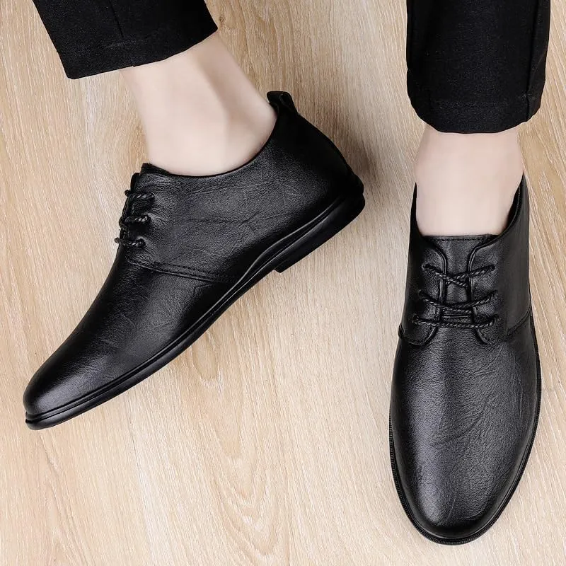 Men's Business Brogue Shoes Men Classic Pointed Toe Tuxedo Oxford Shoes Lightweight All-Day Comfort Non-Slip Soft Sole Penny Derby Shoes