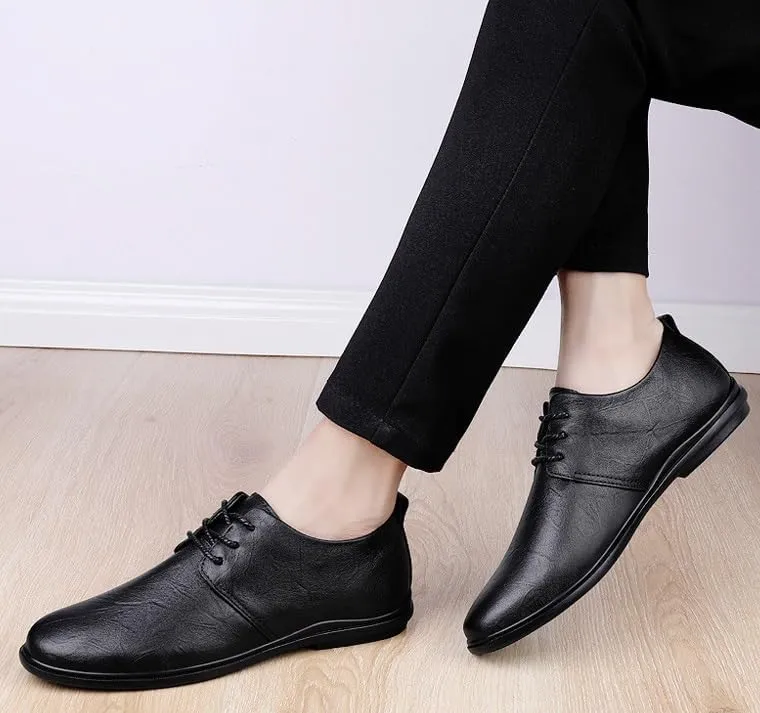 Men's Business Brogue Shoes Men Classic Pointed Toe Tuxedo Oxford Shoes Lightweight All-Day Comfort Non-Slip Soft Sole Penny Derby Shoes