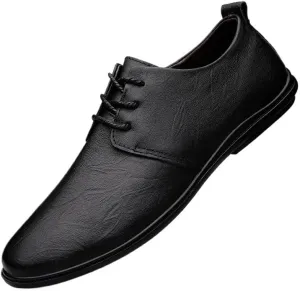 Men's Business Brogue Shoes Men Classic Pointed Toe Tuxedo Oxford Shoes Lightweight All-Day Comfort Non-Slip Soft Sole Penny Derby Shoes