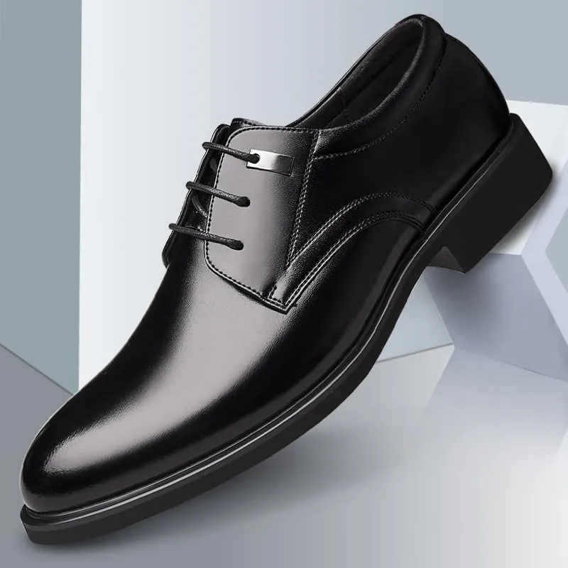Men's Business Shoes Breathable Lining Lace-ups Shoes Lightweight Non-Slip Rubber Soft Sole Comfortable Leather Upper Dress Shoes for Men(13)