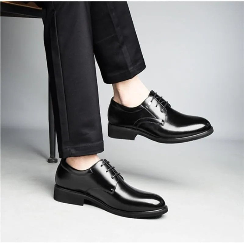 Men's Business Shoes Breathable Lining Lace-ups Shoes Lightweight Non-Slip Rubber Soft Sole Comfortable Leather Upper Dress Shoes for Men(13)