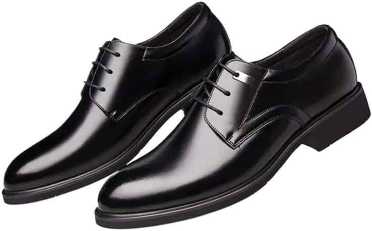 Men's Business Shoes Breathable Lining Lace-ups Shoes Lightweight Non-Slip Rubber Soft Sole Comfortable Leather Upper Dress Shoes for Men(13)