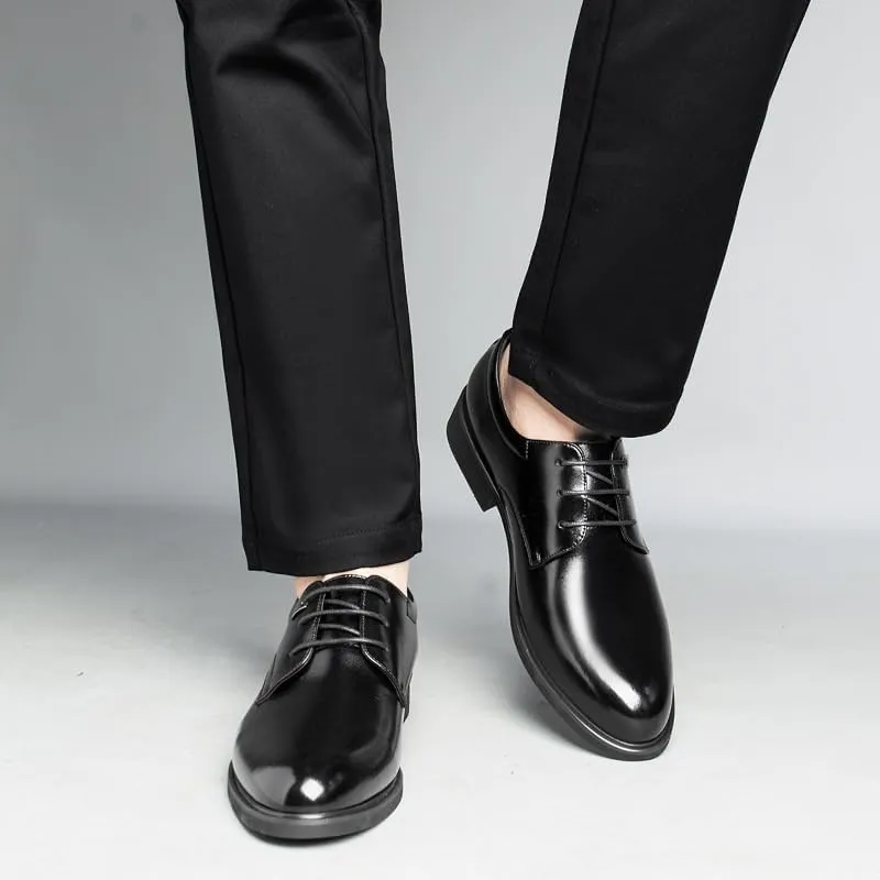 Men's Business Shoes Breathable Lining Lace-ups Shoes Lightweight Non-Slip Rubber Soft Sole Comfortable Leather Upper Dress Shoes for Men(13)
