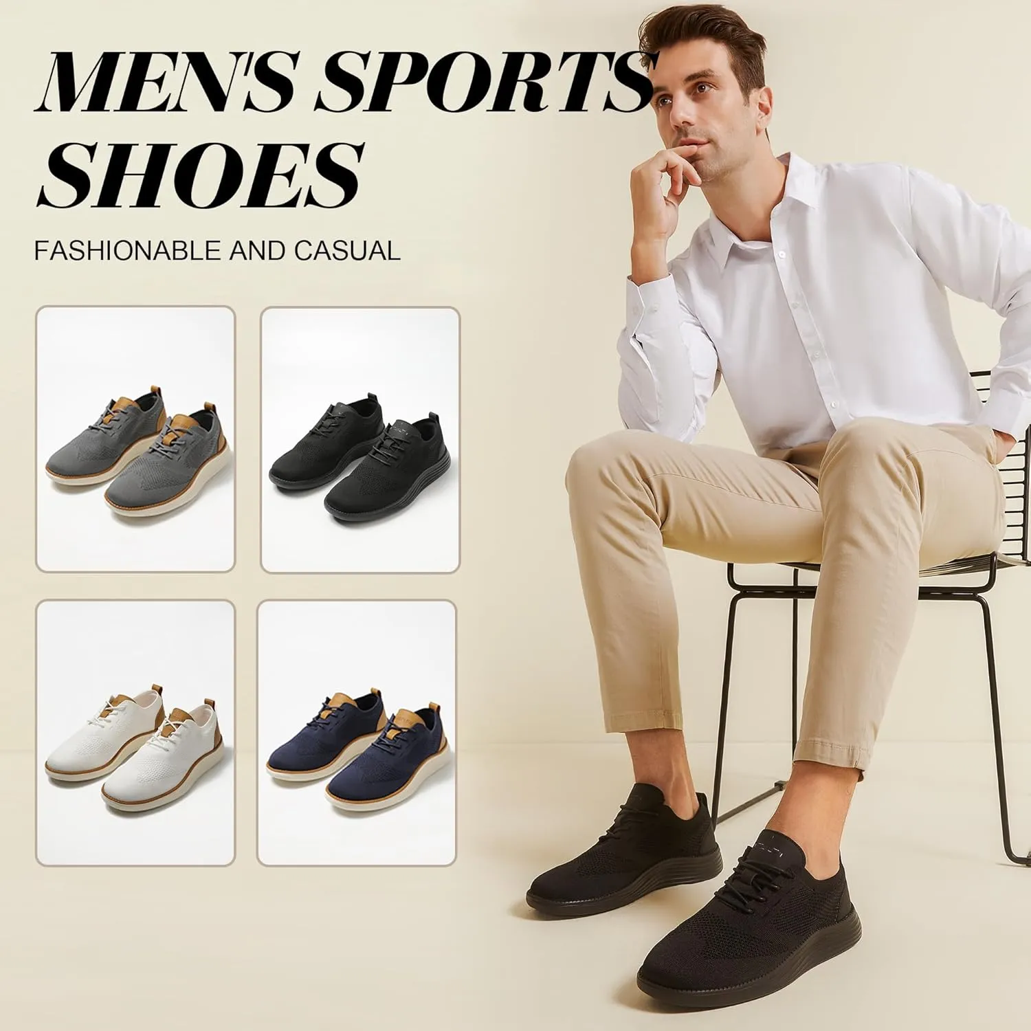 Men's Casual Dress Sneakers Oxfords Business Mesh Walking Shoes Breathable Tennis Shoe Lightweight Work Shoes Zapatos para Hombre