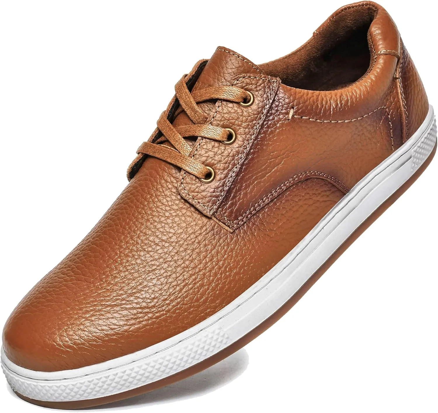 Mens Dress Casual Sneakers Business Casual Shoes Oxford Shoes for Men Mens Brown Dress Shoes Actual Leather Comfortable Mens Casual Oxford Shoe for Bussines Wedding