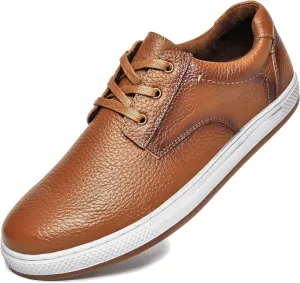 Mens Dress Casual Sneakers Business Casual Shoes Oxford Shoes for Men Mens Brown Dress Shoes Actual Leather Comfortable Mens Casual Oxford Shoe for Bussines Wedding