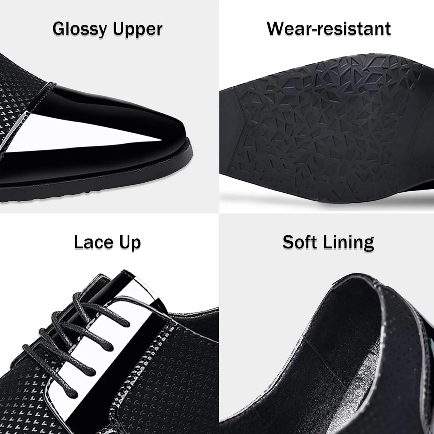 Men's Dress Shoes Casual Oxford Lace-up Shoes Business Formal Shoes Cap Toe Fashion Shoes