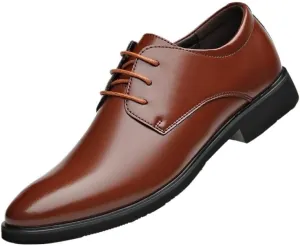 Men's Dress Shoes Faux Patent Leather Oxfords Classic Lace-up Formal Tuxedo Shoes for Men
