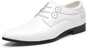 Mens Dress Shoes Men's Classic Vintage Brogues Patent Leather Men's lace-up Dress Business Office Shoes Men's Party Wedding Oxford Shoes(48)