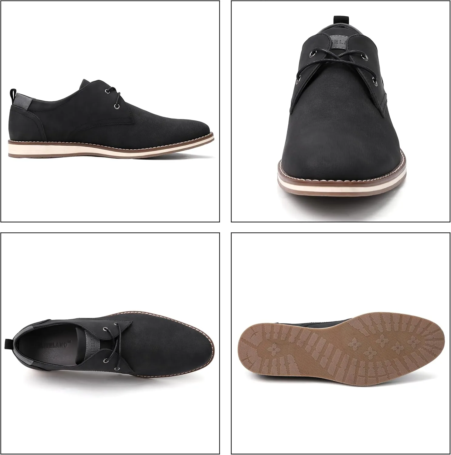 Men's Dress Shoes, Mens Oxford Shoes, Leather Stylish Lace-up Wingtip Brogues, Business Casual Formal Derby Shoe