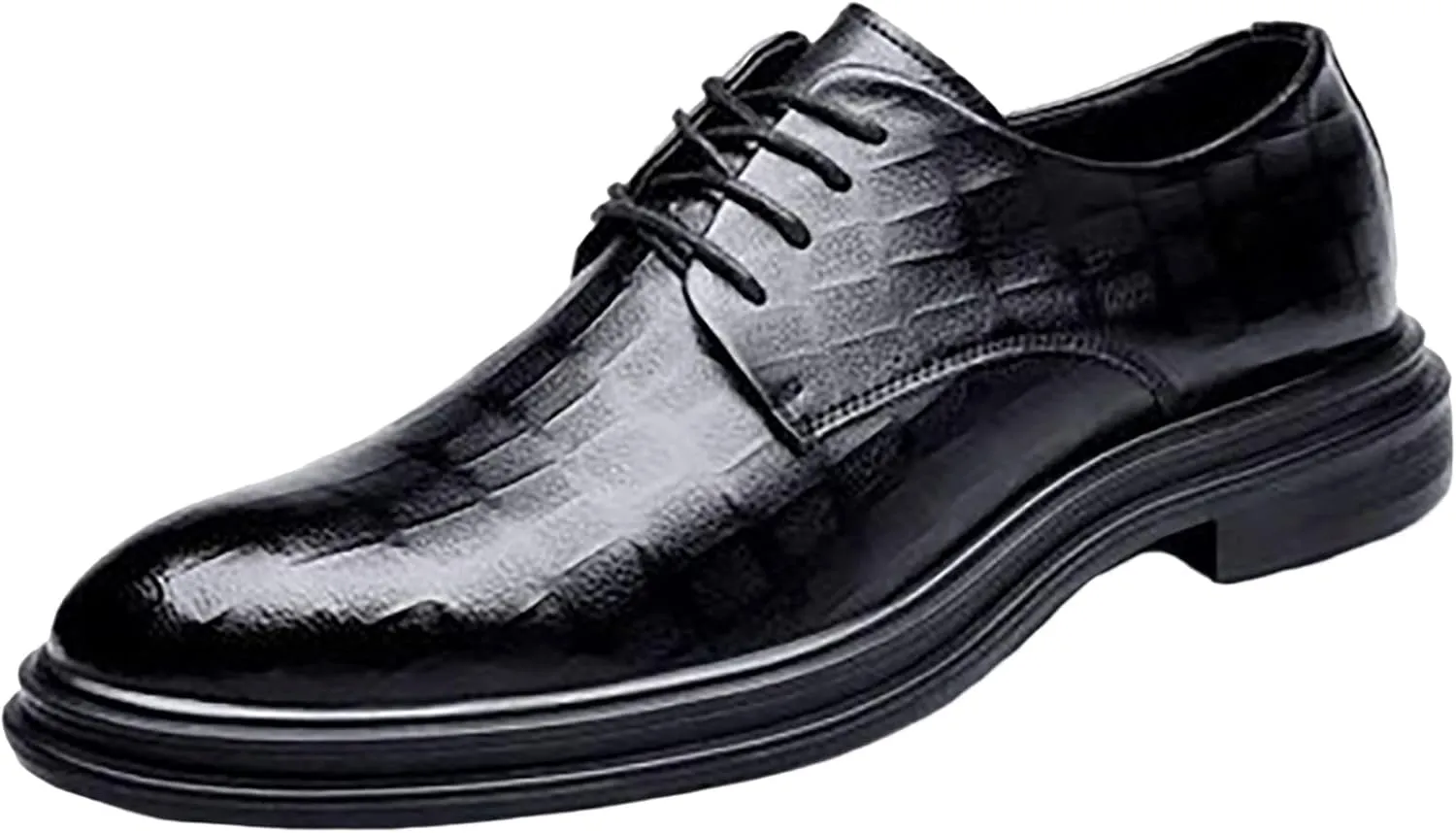 Mens Extra Wide Business Casual Shoes Men's Elevated Business Attire Casual Shoes British Pointed Solid Leather Shoes Men's Dress Shoes Slip On Loafers