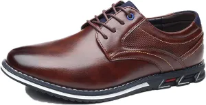 Men's Fashion Oxford Rovers Orthopedic Leather Shoes Casual Business Derby Lace-up Business Luxury Dress Loafers Flats Work Office Sneaker Driving Shoes