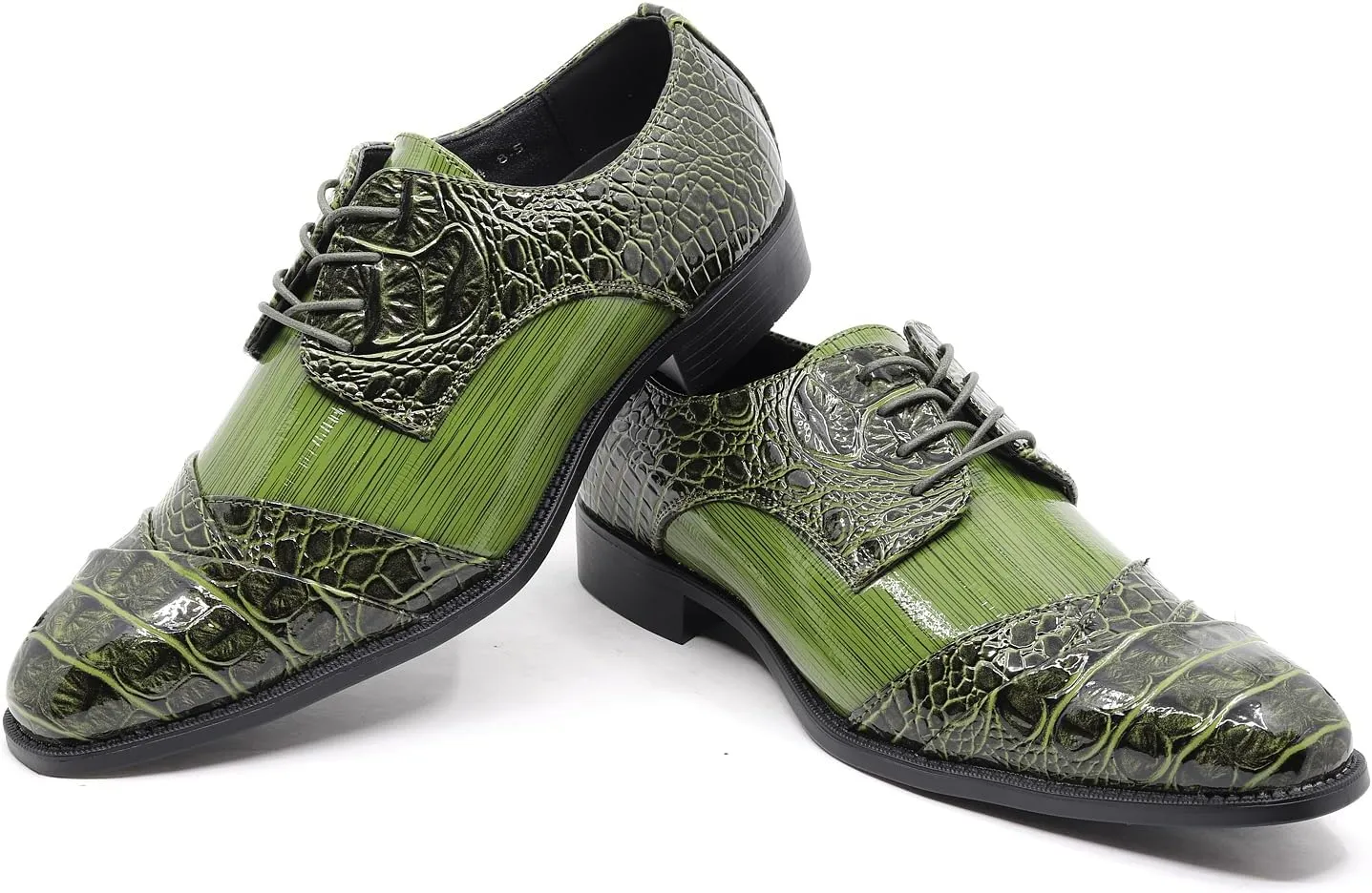 Men's Formal Fashion Tuxedo Wedding Lace Up Cap Toe Dress Shoe croco-04