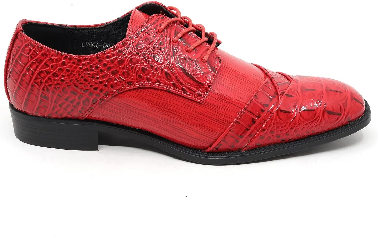 Men's Formal Fashion Tuxedo Wedding Lace Up Cap Toe Dress Shoe croco-04