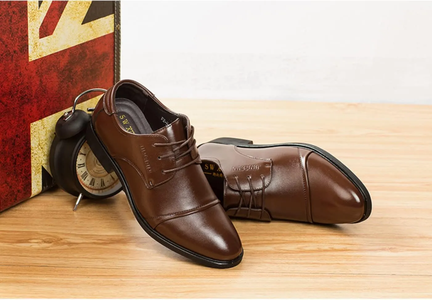 Men's Formal Oxford Comfortable Dress Shoes - Business Wingtip Lace Up Leather Shoes with Classic and Modern Designs
