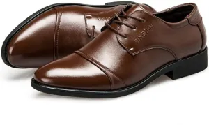 Men's Formal Oxford Comfortable Dress Shoes - Business Wingtip Lace Up Leather Shoes with Classic and Modern Designs