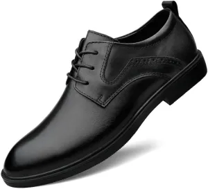Men's Genuine Leather Oxford Shoes Vintage Lace Up Platform Dress Shoes Casual Derby Shoe for Men