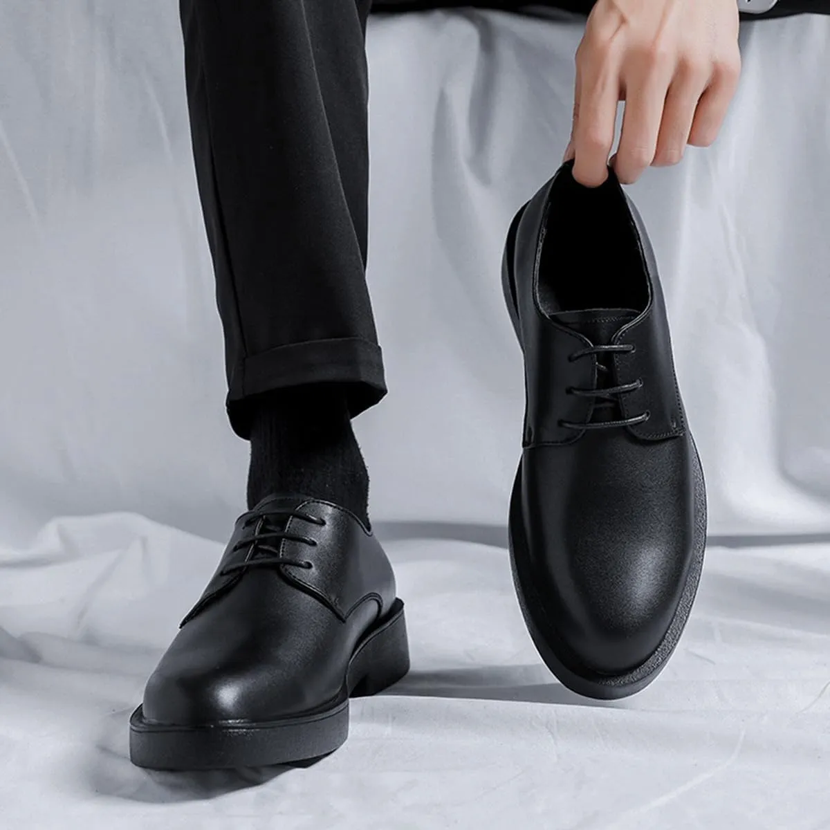 Men's Lace-Ups Classic Oxford Formal Dress Shoes Comfort Business Derby Shoes for Office Work